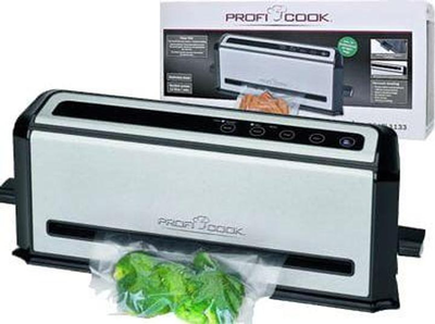 Вакууматор ProfiCook PC-VK 1133 с регулировкой вакуума, нержавеющая сталь, рукав + пакеты