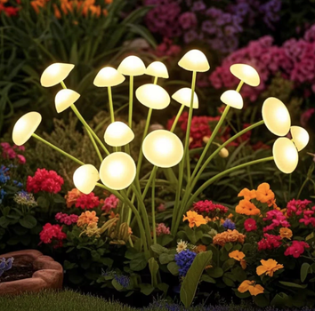 Садовий сонячний світильник у формі грибів Sunlamp 2 шт, ww, 10 LED, 70 см, водонепроникний