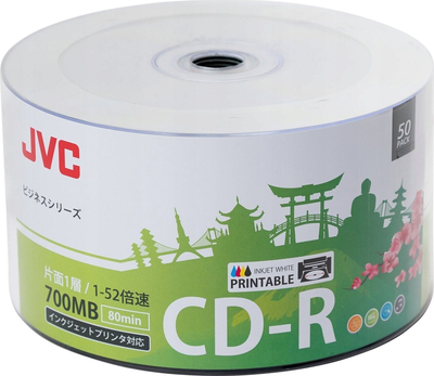 Dyski JVC CD-R 700 MB 52x Inkjet White Printable 50 szt. (701715JCK0001)
