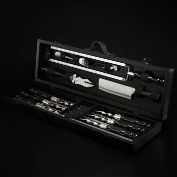 Шашлычный набор-комплект шампуров на 6 шт на подарок Grills G10 Черный