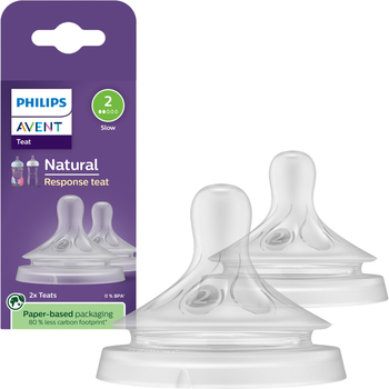 Соска силіконова Philips Avent Natural Природний потік від 0 міс 2 шт (SCY962/02)