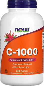 Вітаміни Now Foods C-1000 з шипшиною 250 таблеток (733739006820)