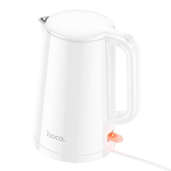 Электрочайник HOCO HE11, 1.7L, 1500-1800W, 0.75m, electric kettle (EU) White