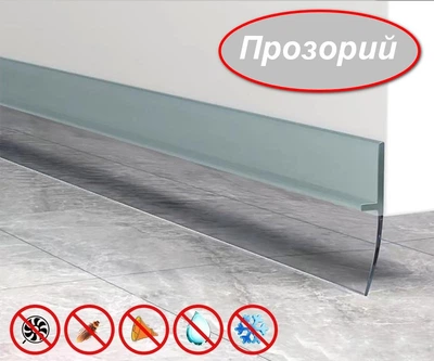 Силіконова стрічка ущільнювач для дверей, вікон, душових 100 см*36 мм Silicone Sealing Tape Transparent