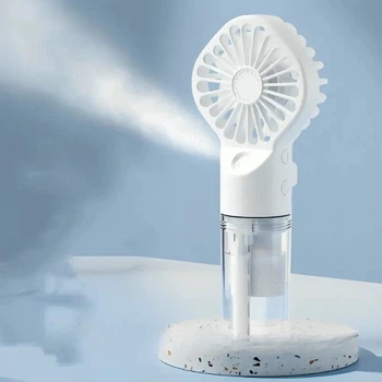 Вентилятор ручной портативный с распылением воды Small fan Белый