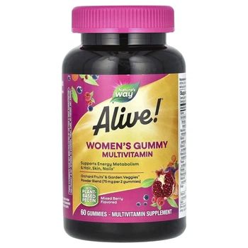 Мультивітаміни для жінок Alive! Women's Gummy Vitamins Nature's Way, ягідний мікс, 60 жувальних цукерок