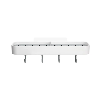Мыльница клеящаяся двойная MVM BP-11 с крючками Белая (BP-11 WHITE)