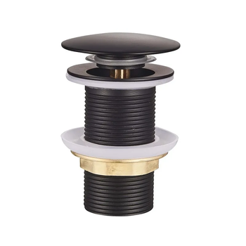 Донный клапан для умывальника CHAMPION POP-UP-02 BLACK 1 1/4'' (кнопка) (Черный) (CH0366)