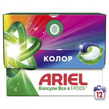 Капсули для прання Ariel Pods All-in-1 Color Для кольорового 12 шт. (8700216766197) (253642)