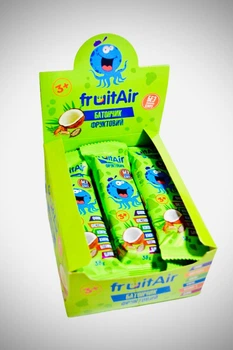 Батончики fruitAir Фруктові Фінік з фісташками та кокосовою стружкою 12 шт 456 г