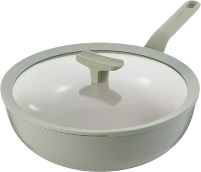 Patelnia wok BergHOFF Leo Balance Sage z pokrywą 28 cm (5413821363714)