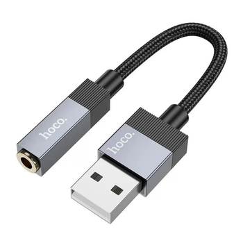 Зовнішня звукова карта HOCO Cleve external Sound Card USB to 3.5mm (0.12m, USB, DAC). Black