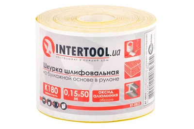 Шліфувальна шкурка Intertool 115 мм x 50 м x P180 папір (BT-0823)