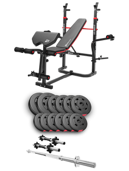 Набор Hop-Sport Premium 38 кг со скамьей HS-1065HB Pro штанга гантели регулируемая для жима универсальный