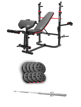 Набор Hop-Sport Premium 39 кг со скамьей HS-1065HB Pro штанга регулируемая для жима
