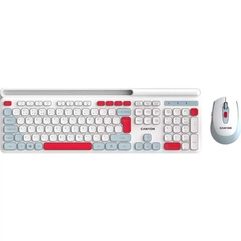 Комплект (Клавиатура и мышь) Canyon HSET-W5 EN AAA+AA Wireless White (CNS-HSETW5WT)