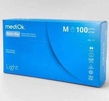 Рукавички нітрилові MediOk розмір M, 100 шт/уп. Ocean