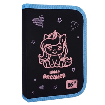 Пенал без наповнення 1 відділення YES 533627/HP-04 Cute Unicorn, з 2-ма клапанами /533627/