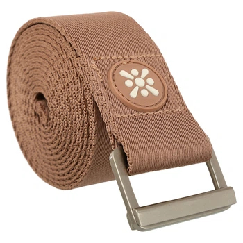 Ремінь для йоги з металевою пряжкою BLOOM YOGA STRAP LB7086 (поліестер, р-р 183 x 3,8 х 0,2 см, коричневий)