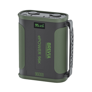 Повербанк (Power Bank) Brevia ePower 96000mAh 307.2Wh LiFePo4 Black/Green 44196MG