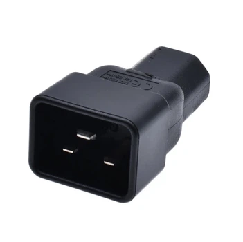 Перехідник живлення Lucom IEC(C13)-(C20) (адаптер) прямий 10A Cu чорний(62.09.8478)