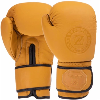 Перчатки боксерские кожаные Zelart VL-3074 8 унции Желтый