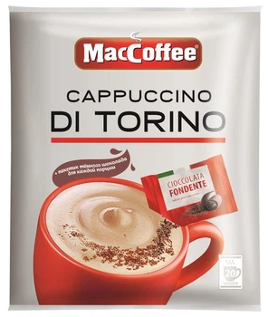 Кавовий напій 3в1 MacCoffee Cappuccino Di Torino з темним шоколадом 25 г x 20 шт
