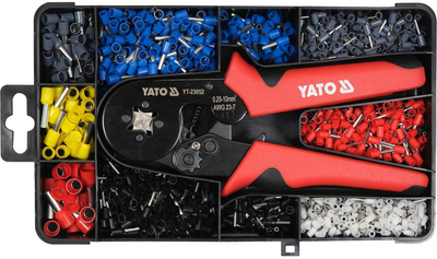 Кліщі для затискання наконечників провідників YATO 175 мм з наконечниками 0.25-10 мм² 1200 шт (YT-23052)