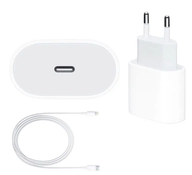 Зарядка для iPhone OEM USB-C 20W и кабель USB-C to Lightning Комплект адаптер + шнур совместим с iPhone, iPad