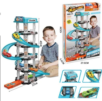 Автомобильный трек - детская парковка 62 pcs трек на 5 этажей 45*25