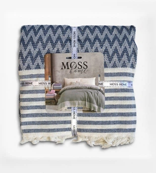 Покрывало MOSS Хлопковое Miray Евро 210 x 230 см Хлопок Индиго