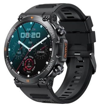 Смарт часы Smart K56 PRO Black в спортивно военном стиле/ черные