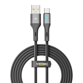 USB YOKI LED YK-LE17 Type-C 3A 2m Черный