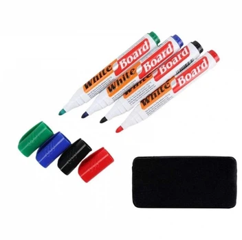 Комплект маркеров для белой доски Whiteboard Marker, 12шт + губка