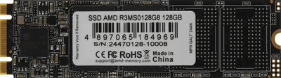 SSD диск AMD Radeon R3 128GB M.2 2280 SATA III 3D NAND TLC (R3MS0128G8)