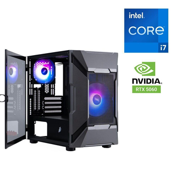 Игровой ПК 1stPlayer F3-A-BK-4F1 Black Tower / Intel Core i5-12400F (6 (12) ядер по 2.5 - 4.4 GHz) / 16 GB DDR5 / 512 GB SSD M.2 / nVidia GeForce RTX 5060, 8 GB GDDR7, 128-bit б/у