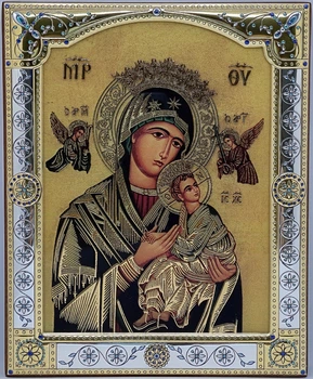 Ікона ArtGlass Неустанної Помочі(Страсна) Богородиця срібна (16,7x20,6 см.) (SA7013/4O)