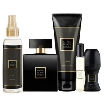 Парфумерний набір Avon Little Black Dress для неї 5-в-1 Парфумована вода 50 мл + Парфумований лосьйон для тіла 10 мл + Дезодорант-антиперспірант з кульковим аплікатором 50 мл + Спрей для тіла 100 мл