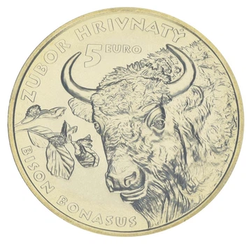 Монета Словакия 5 евро 2024 UNC Флора и фауна Словакии - Зубр