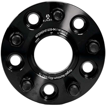 Колесная проставка-адаптер ALFARRO 1шт. 20мм PCD 5x120 DIA 64.1 со шпильками 14x1.5 для Acura, Honda, Tesla (Кованая)
