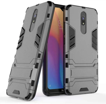 Чехол Iron для Xiaomi Redmi 8 бампер противоударный с подставкой Gray