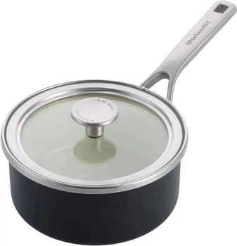 Ковш с крышкой KitchenAid Steel Core 16 см 1.3 л Матовый черный (CC005997-001)