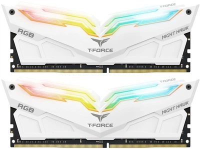 Оперативная память Team T-Force NightHawk DDR4-3200 16384MB PC-25600 (Kit of 2x8192) White HS RGB LED (TF2D416G3200HC16CDC01)