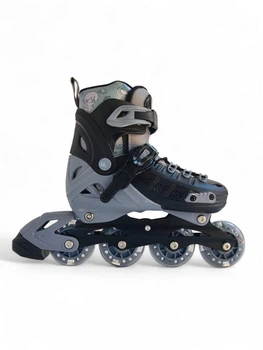 Роликовые коньки раздвижные со светящимися колесами Smart Ghost 155 размер 31-34 Black-Grey