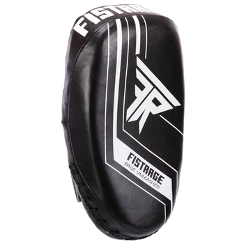 Макивара тай-пэд кожаная для тайского бокса Fistrage Fight Gear 4312 размер 34x19x7см Black-White