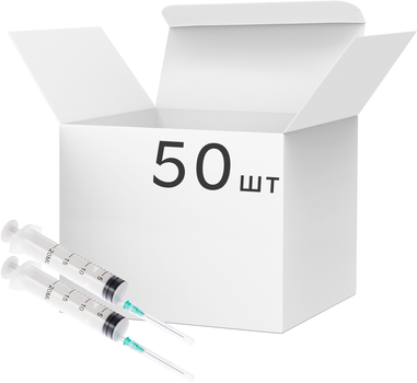 Шприц Medicare трехкомпонентный люэр слип 20 мл с иглой 0.8 x 38 мм (21G x 1 1/2'') Lifelong №50 (S-3S20.0)
