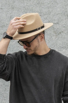 Чоловічий Капелюх Without Onesize Fedora З Ремінцем Beige 520994904