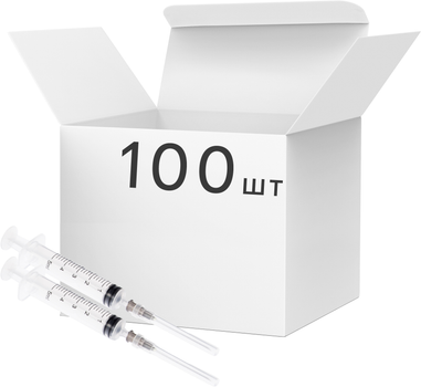 Шприц Medicare трехкомпонентный луер слип 5 мл с иглой 0.7 x 38 мм (22G x 1 1/2'') Bio-Med №100 (S-3S5.0)