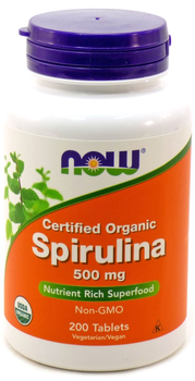 Spirulina Now Foods 500 mg 200 tabletek (733739026989)