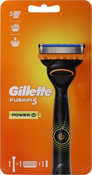 Станок для гоління чоловічий (Бритва) Gillette Fusion 5 Power c 1 змінним картриджем чорний